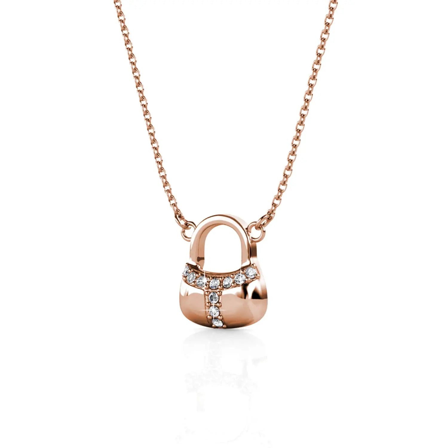 Колие Катинарче с кристали 18К покритие розово злато – by Crystal Pro Jewellery