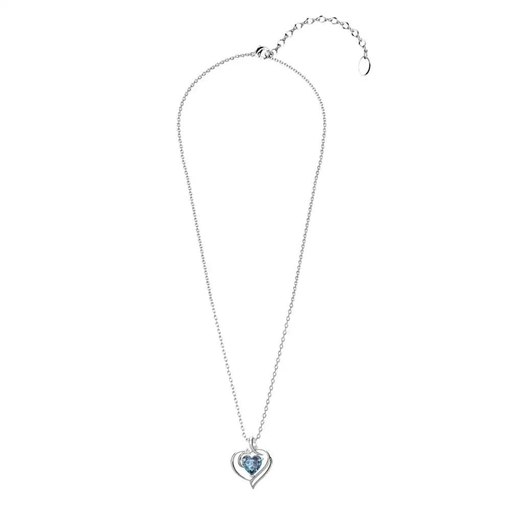 Колие Mystic Heart с цветен кристал 18K покритие Розово злато