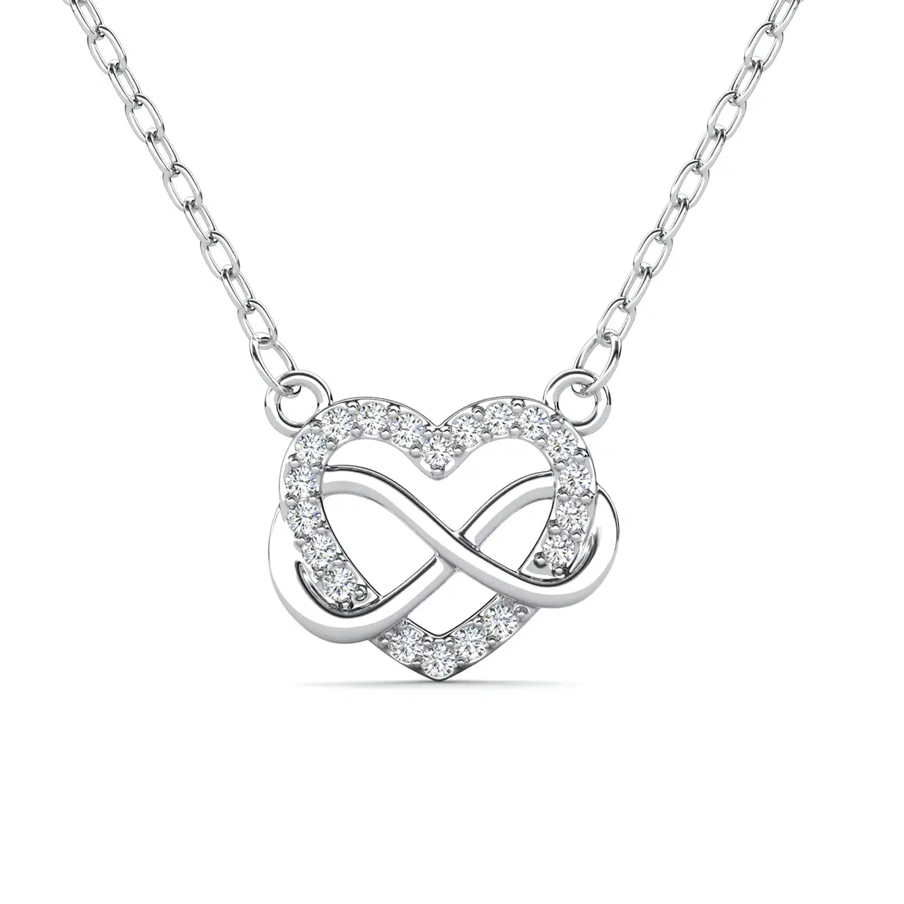 Колие Сърце с блясък на австрийски кристали 18К златно покритие – by Crystal Pro Jewellery