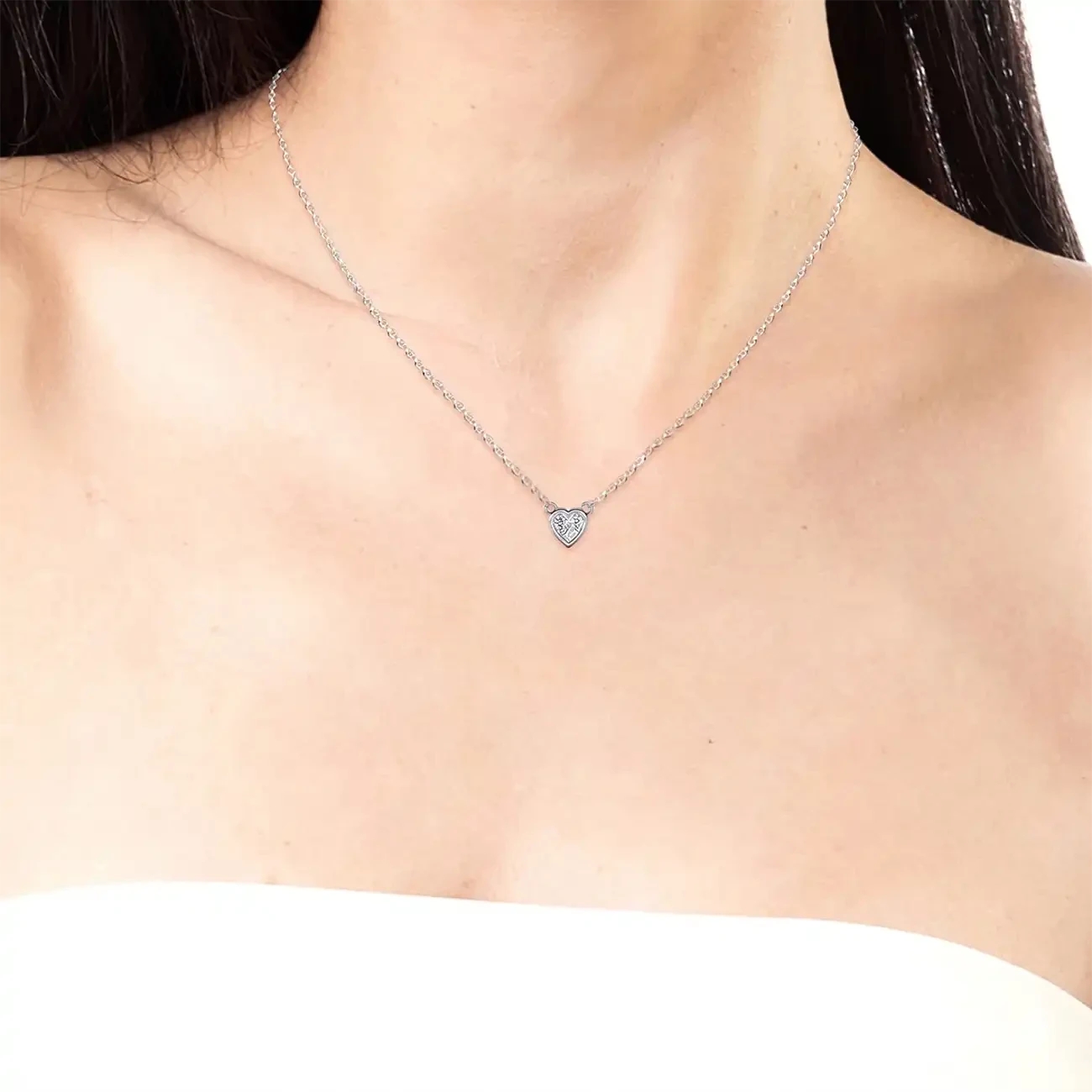 Колие Sweet Heart Sparkle с кристал и 18K покритие Розово злато