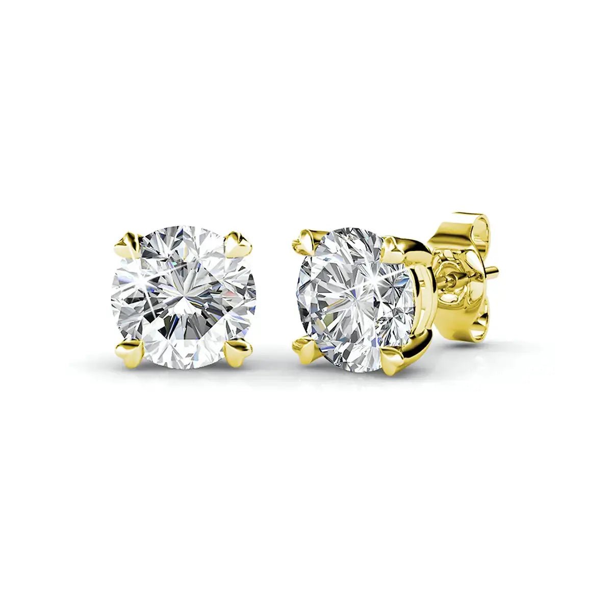 Кръгли обици на винт 18К покритие от розово злато – by Crystal Pro Jewellery