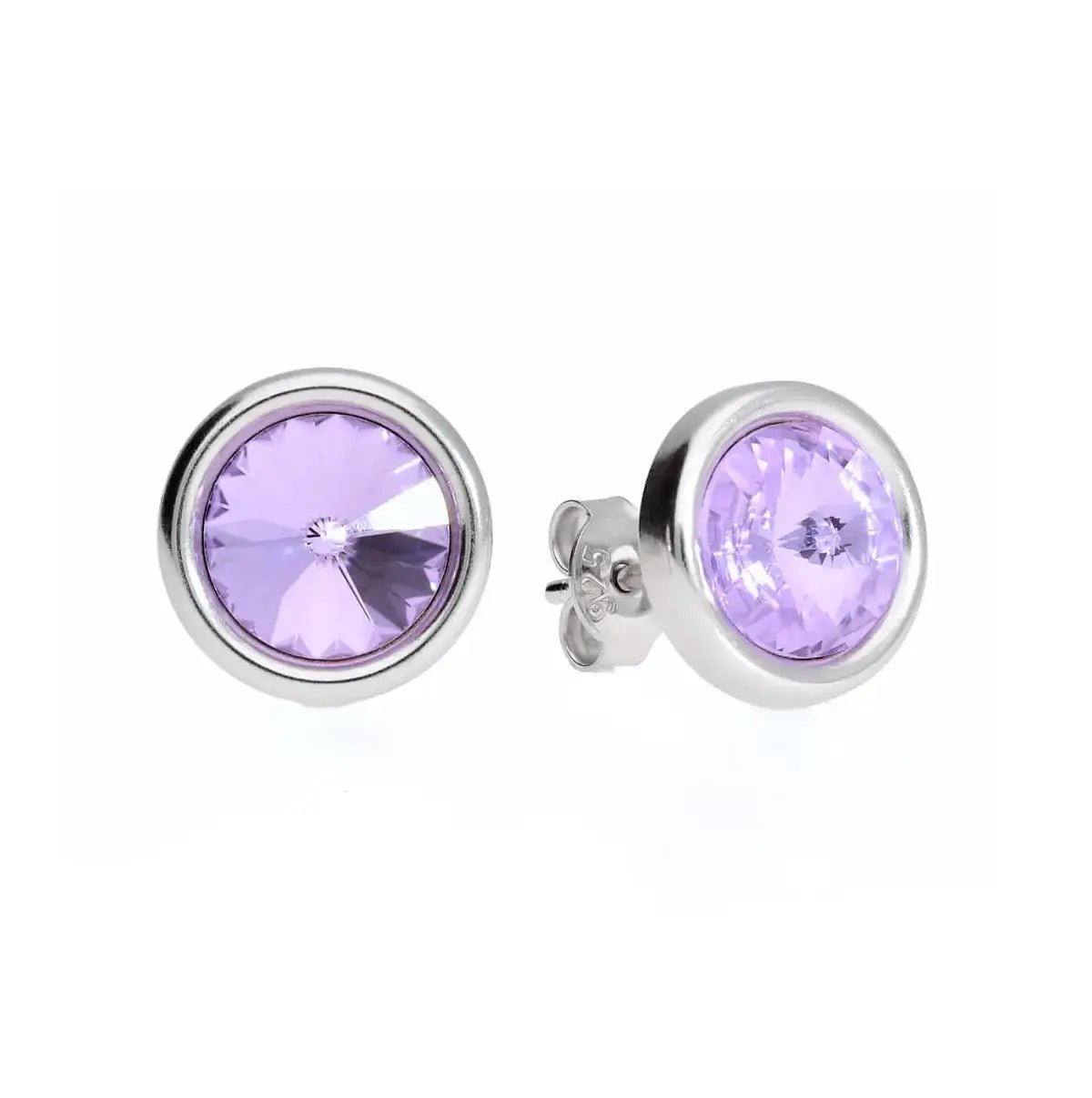 Кръгли oбици на винт с австрийски кристали Сребро 925 – by Crystal Pro Jewellery