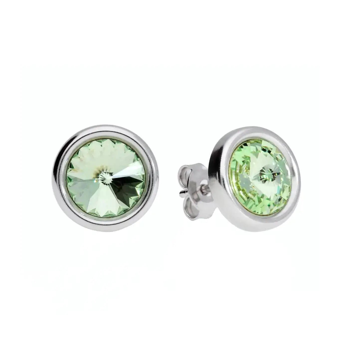 Кръгли oбици на винт с австрийски кристали Сребро 925 – by Crystal Pro Jewellery