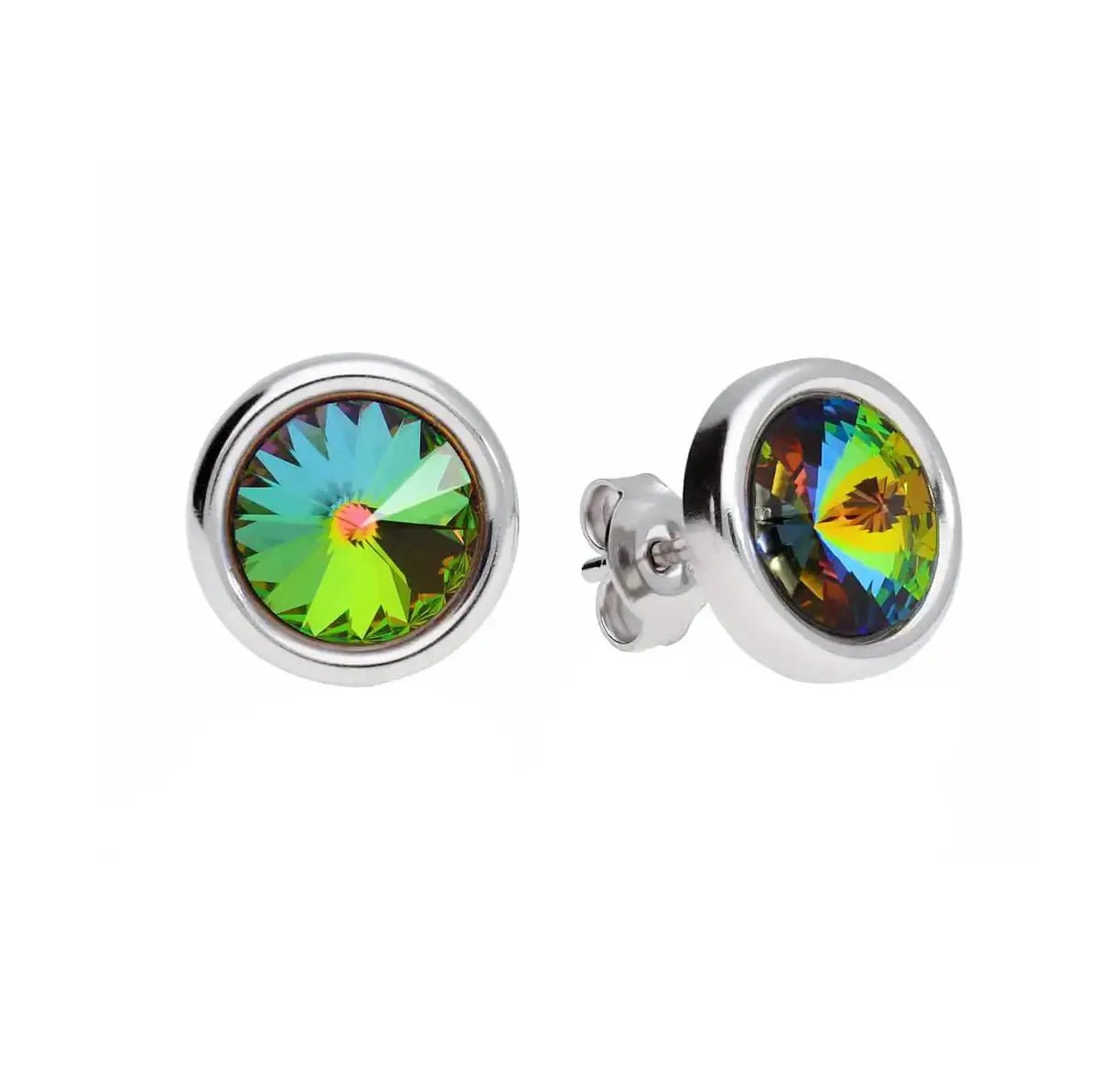 Кръгли oбици на винт с австрийски кристали Сребро 925 – by Crystal Pro Jewellery