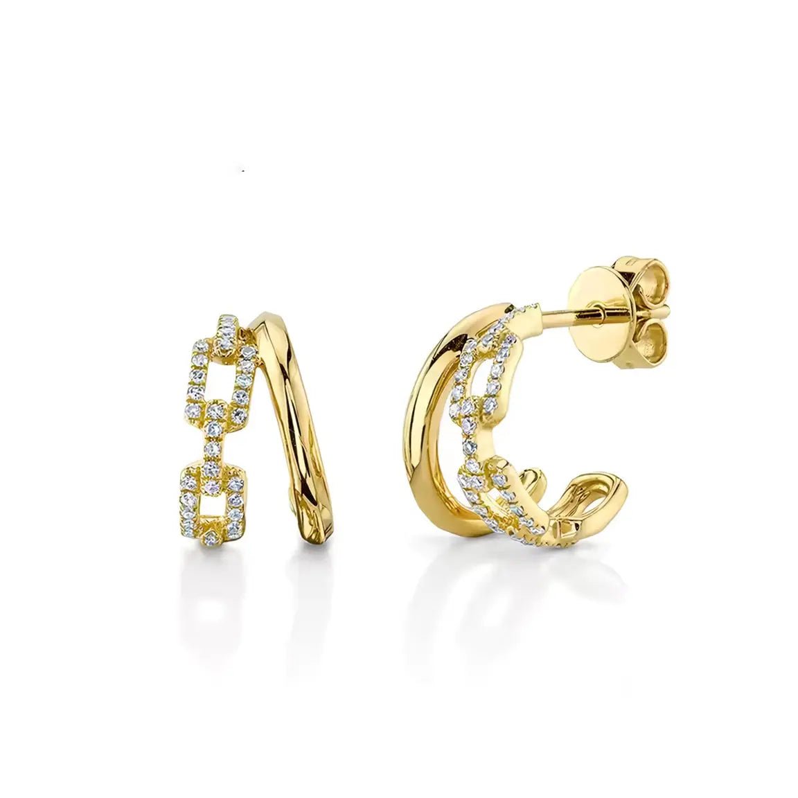 Луксозни обици двойни халки Сребро 925 – by Crystal Pro Jewellery