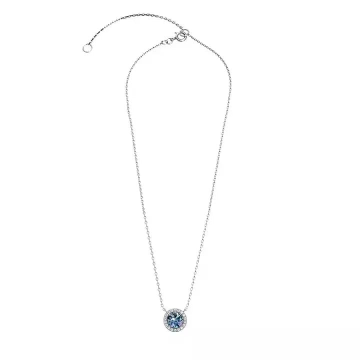 Луксозно сребърно колие с лабораторен Александрит 18К покритие Розово злато – by Crystal Pro Jewellery