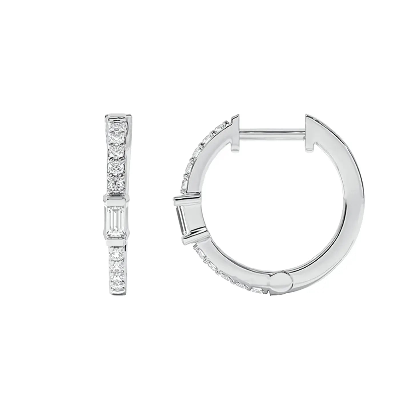 Обици Халки с цирконии Модерен дизайн от Сребро 925 – by Crystal Pro Jewellery