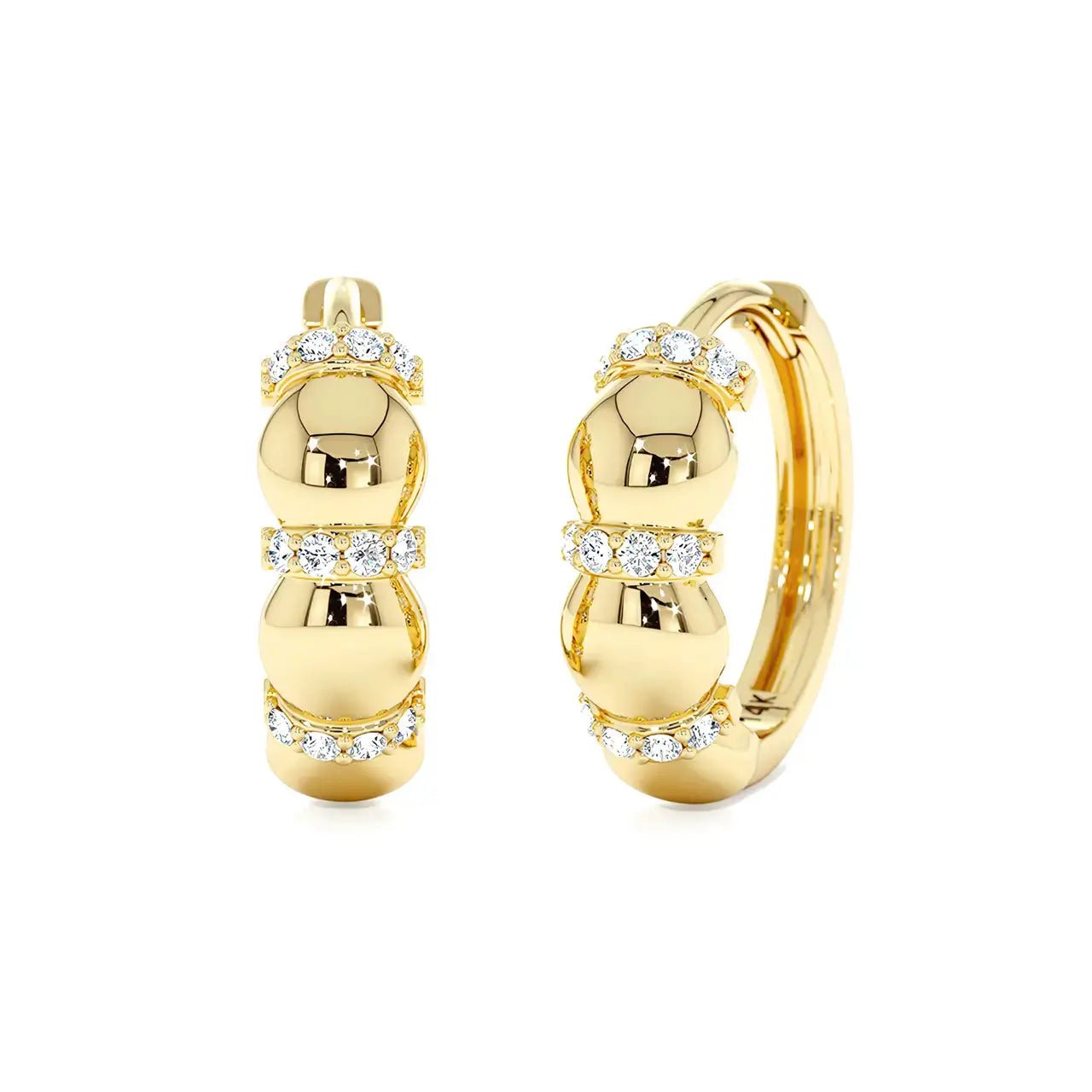 Малки Сребърни Обици Халки с циркони 18К златно покритие Фина елегантност – by Crystal Pro Jewellery