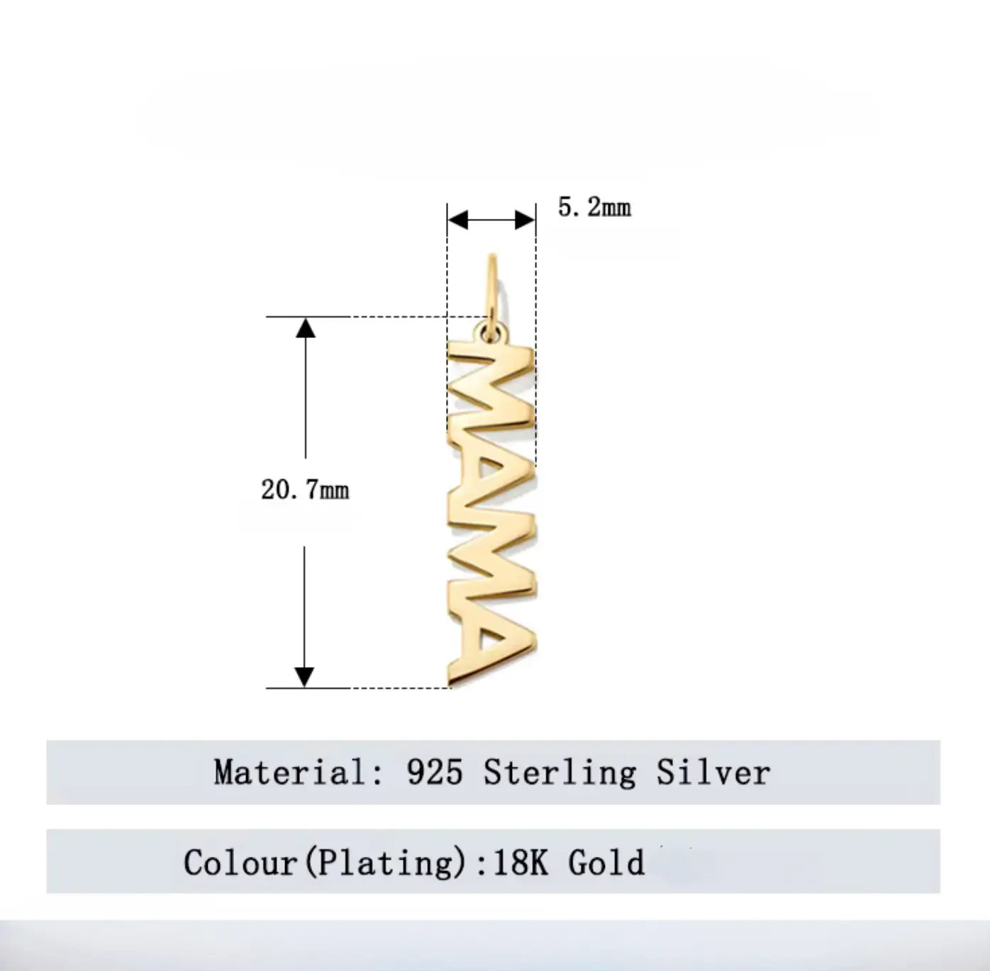 Персонализирана позлатена висулка Мама Сребро 925
