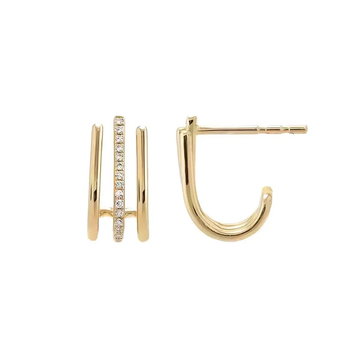 Минималистични тройни халки на винт Сребро 925 – by Crystal Pro Jewellery