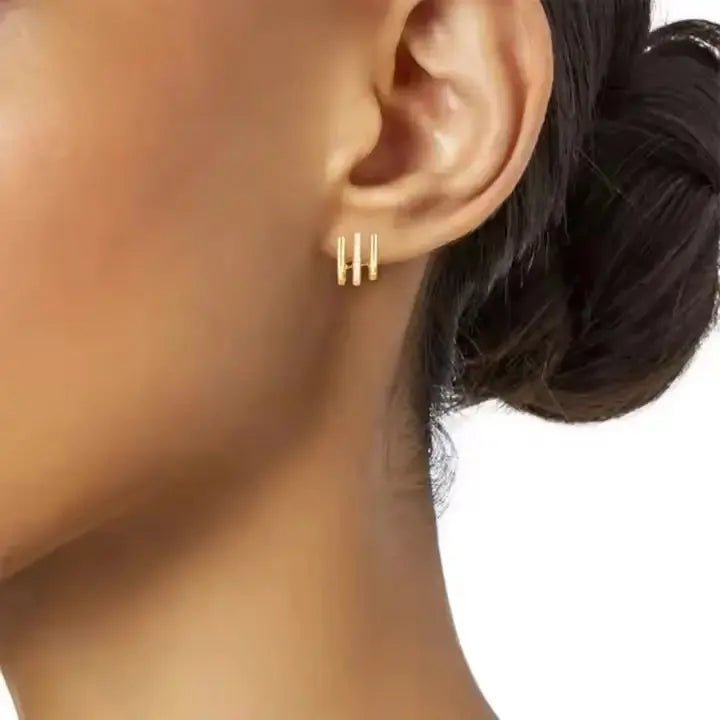 Минималистични тройни халки на винт Сребро 925 – by Crystal Pro Jewellery