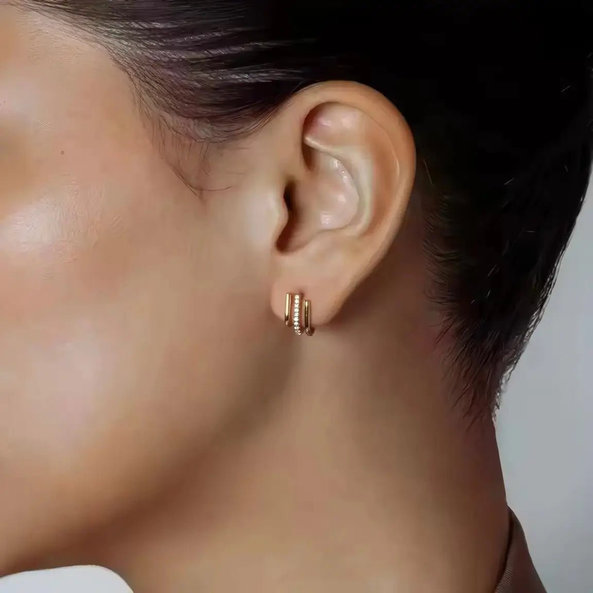 Минималистични тройни халки на винт Сребро 925 – by Crystal Pro Jewellery