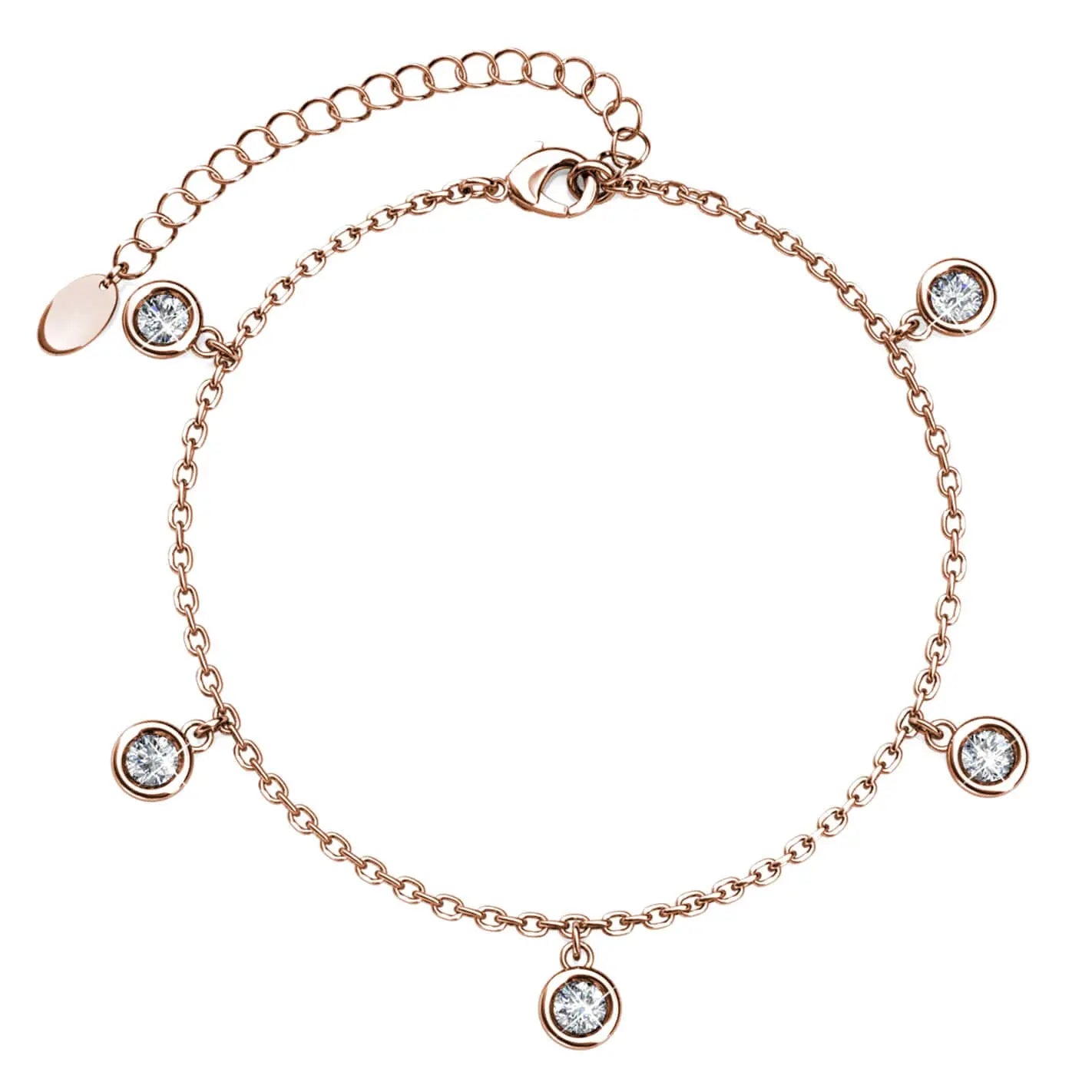 Нежна гривна Charm Glow 18K златно покритие – by Crystal Pro Jewellery