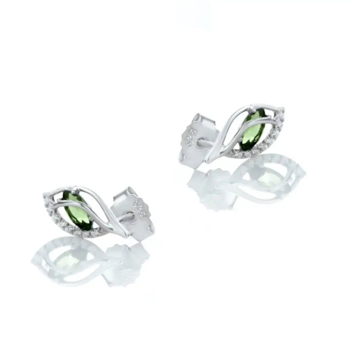 Нежни обици в сиво - сини нюанси Сребро 925 – by Crystal Pro Jewellery