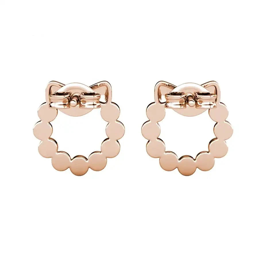 Обици Chic Bow с австрийски кристали и 18K покритие Розово злато