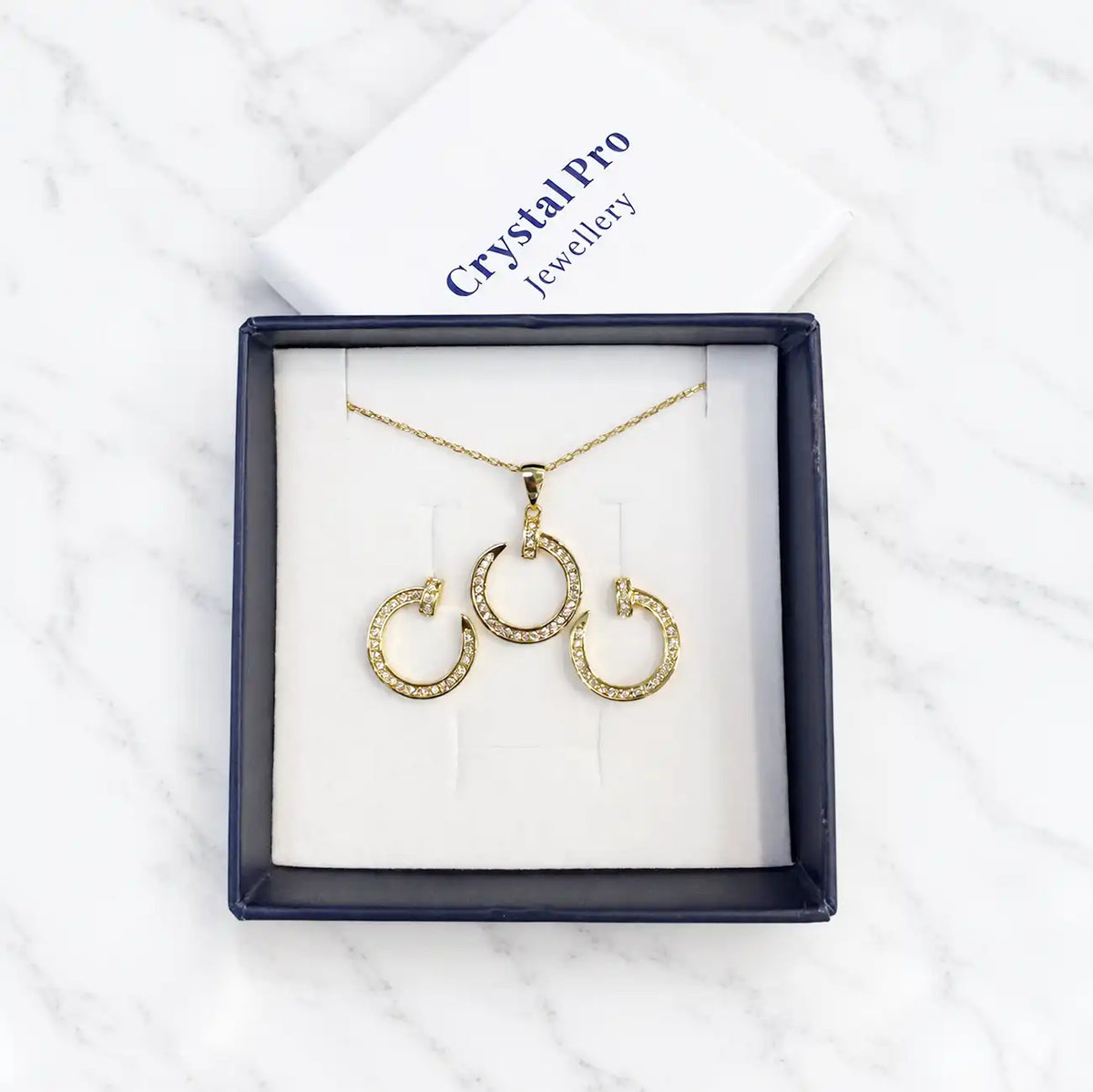 Round screw earrings 18K rose gold plated