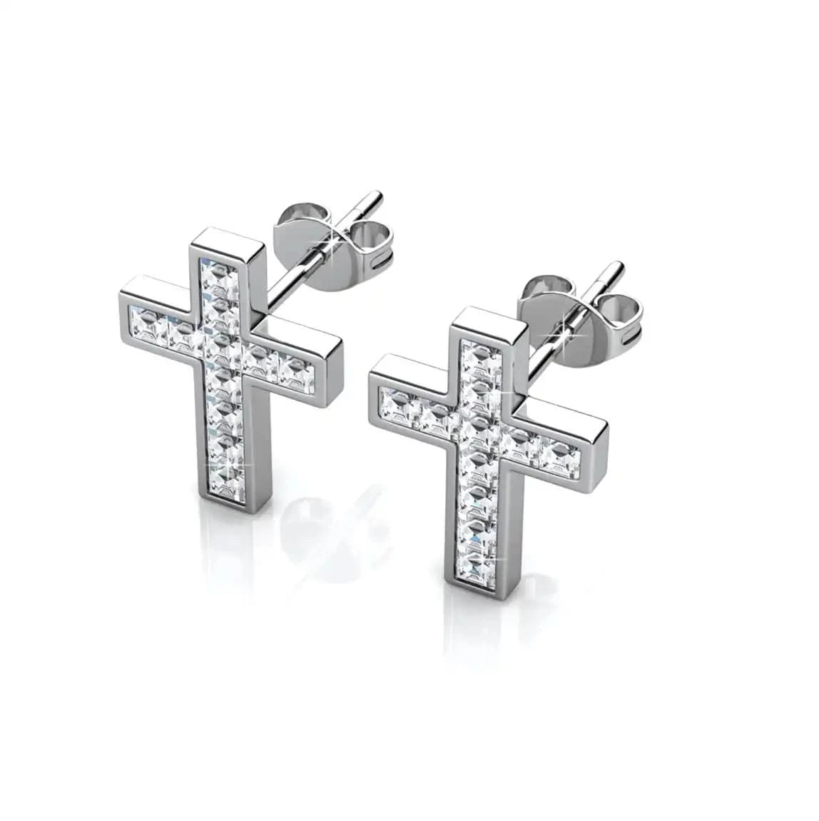 Round screw earrings 18K rose gold plated