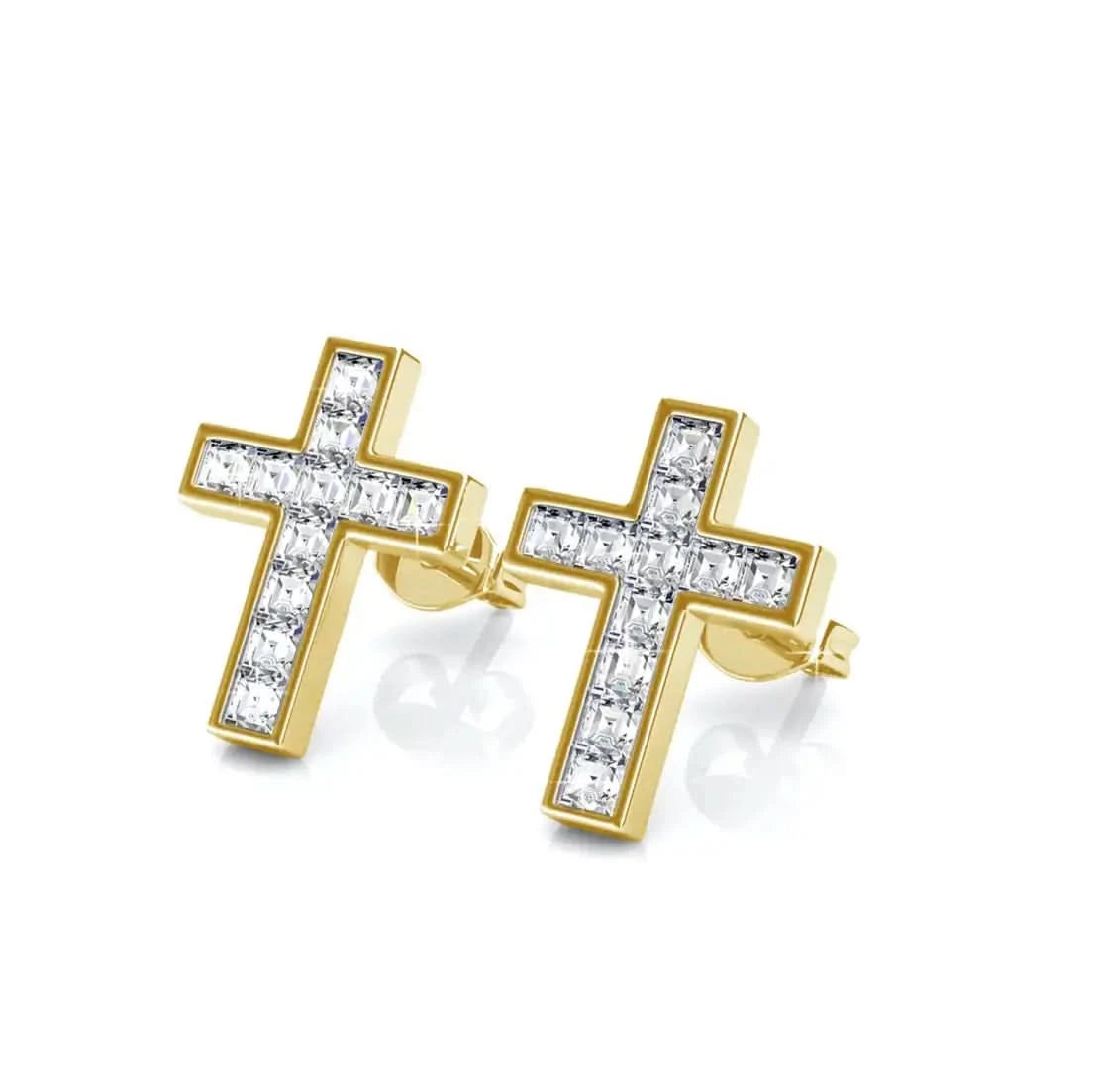 Round screw earrings 18K rose gold plated