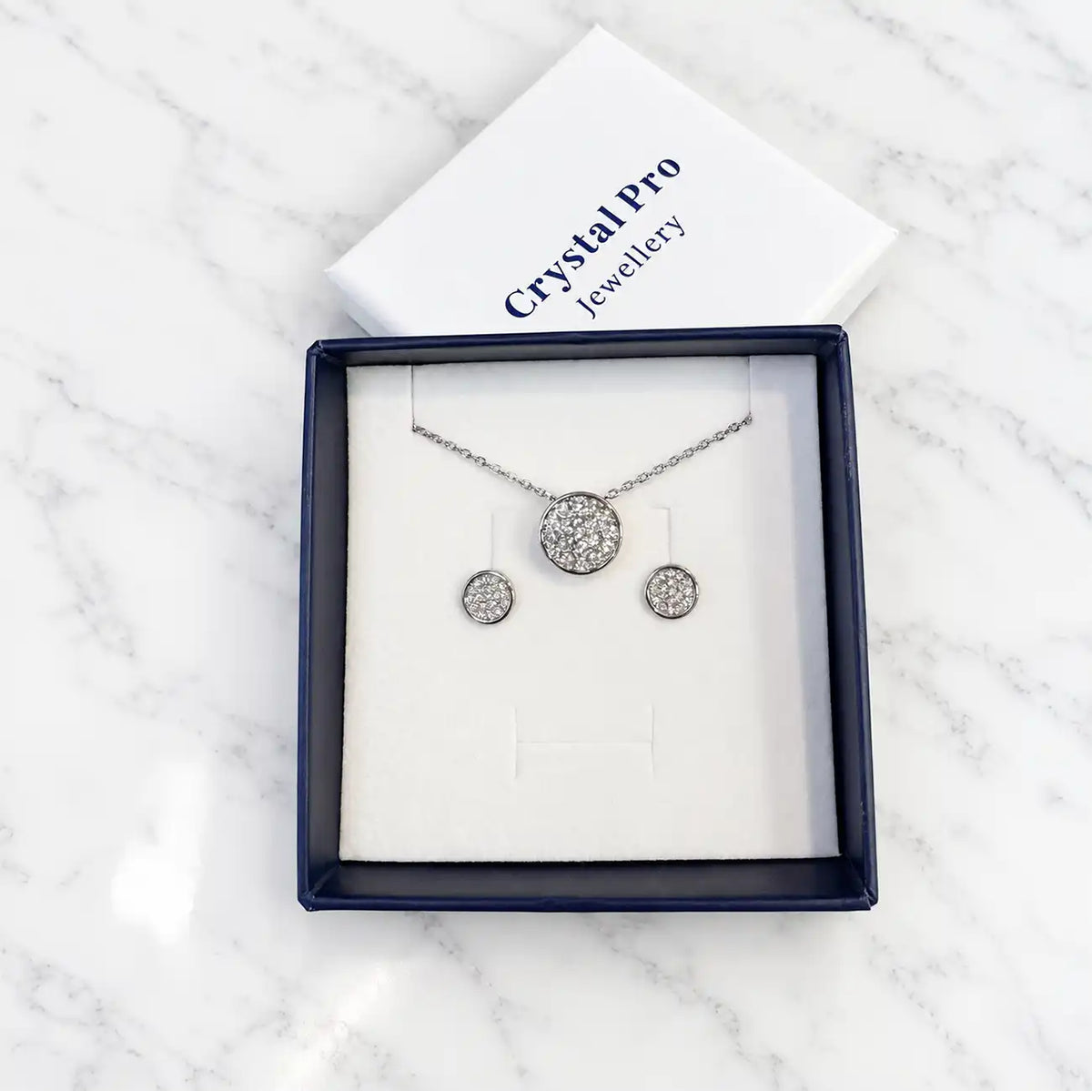 Women's necklace with Austrian crystal 18K white gold plating