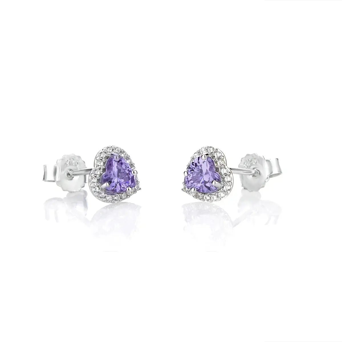 Обици Amethyst Love с Нано камъни Сребро 925 – by Crystal Pro Jewellery