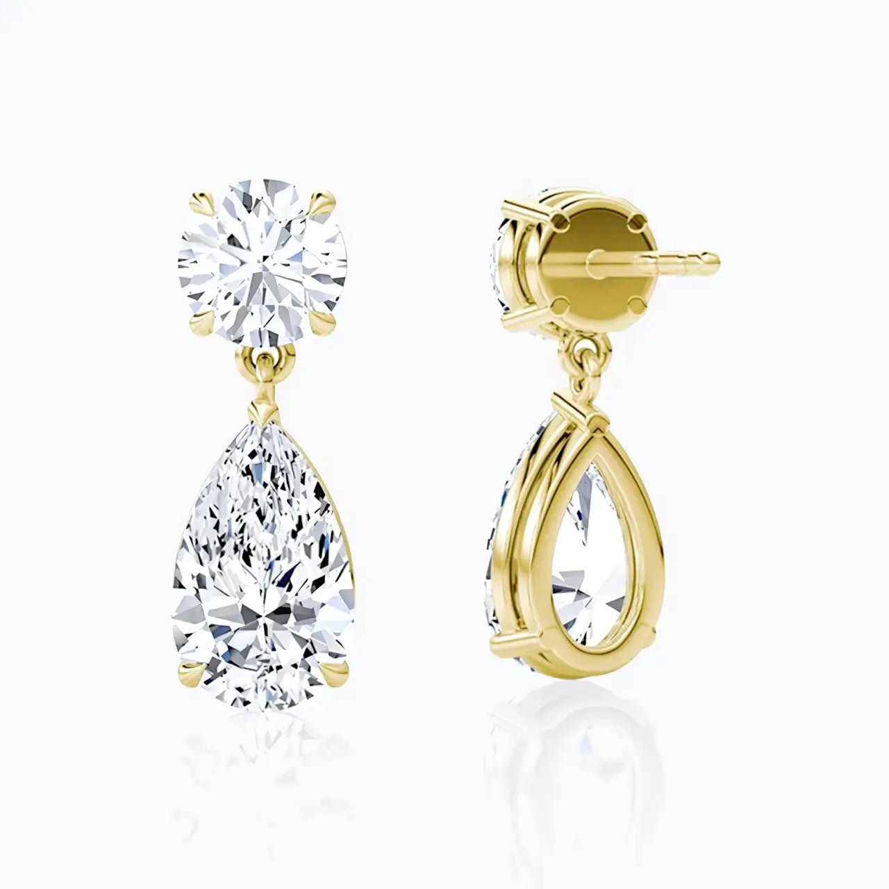 Обици Капки Сребро 925 с 18К златно покритие и цирконии – by Crystal Pro Jewellery