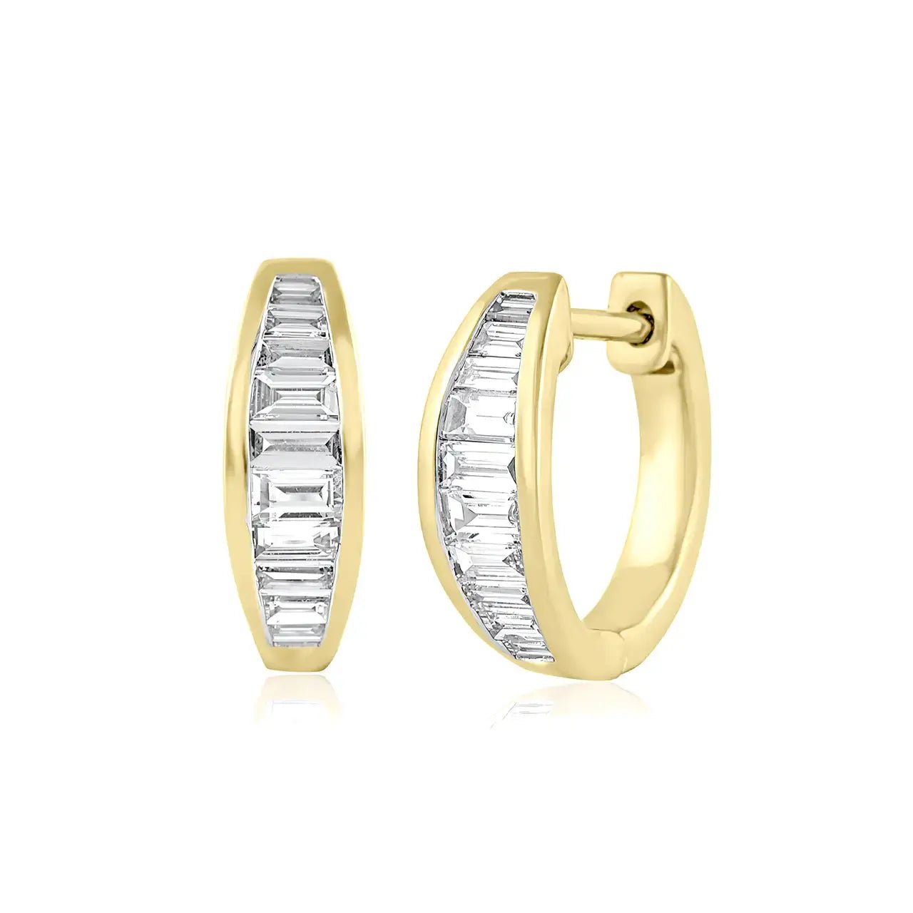 Обици Халки Baguette Сребро 925 с цирконии – by Crystal Pro Jewellery