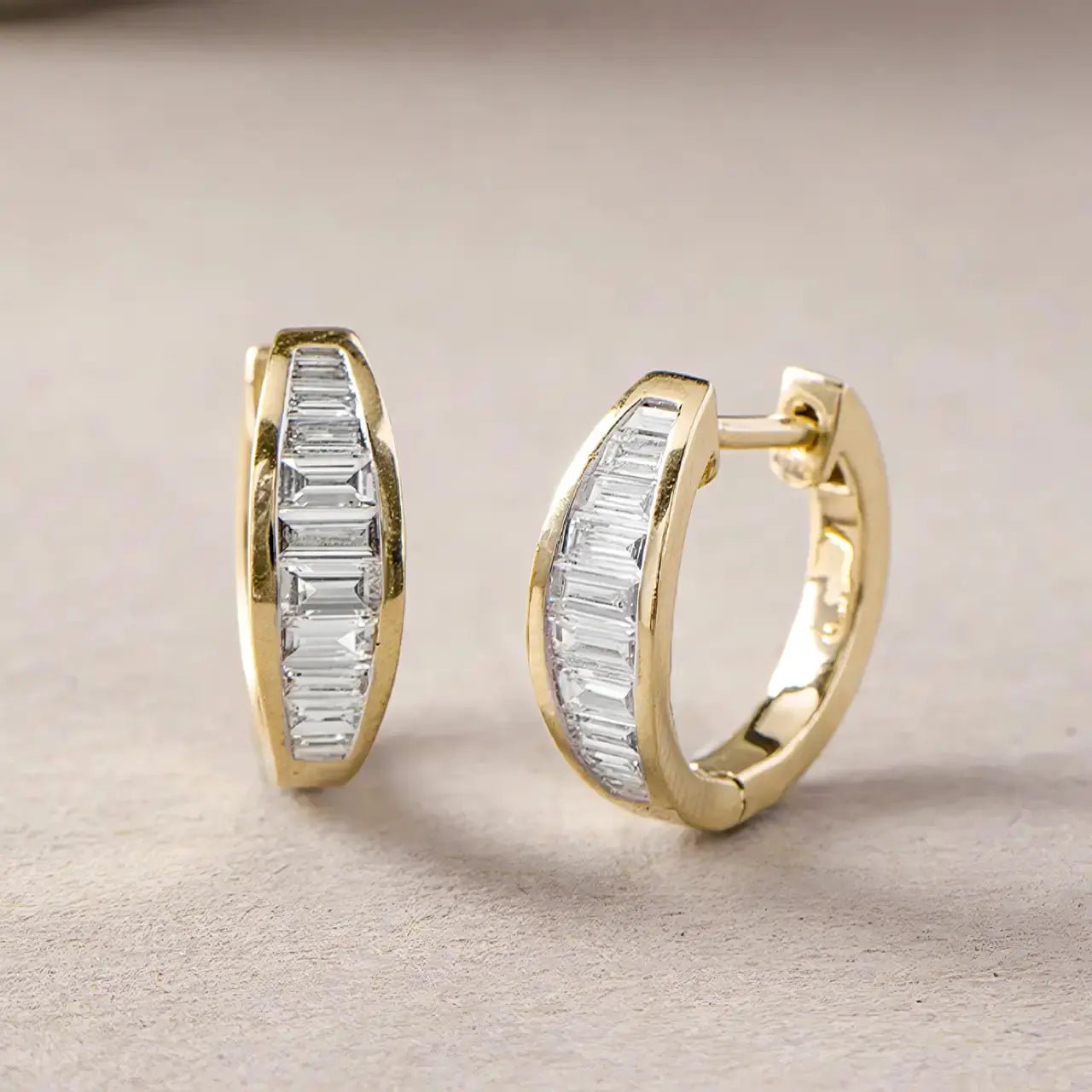 Обици Халки Baguette Сребро 925 с цирконии – by Crystal Pro Jewellery