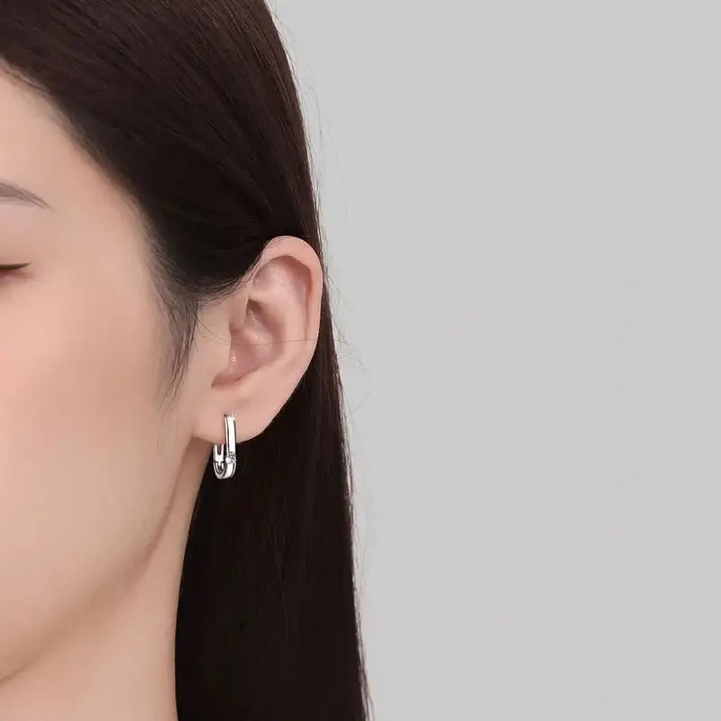 Обици Халки от Сребро 925 и цирконий Изчистен елегантен стил – by Crystal Pro Jewellery