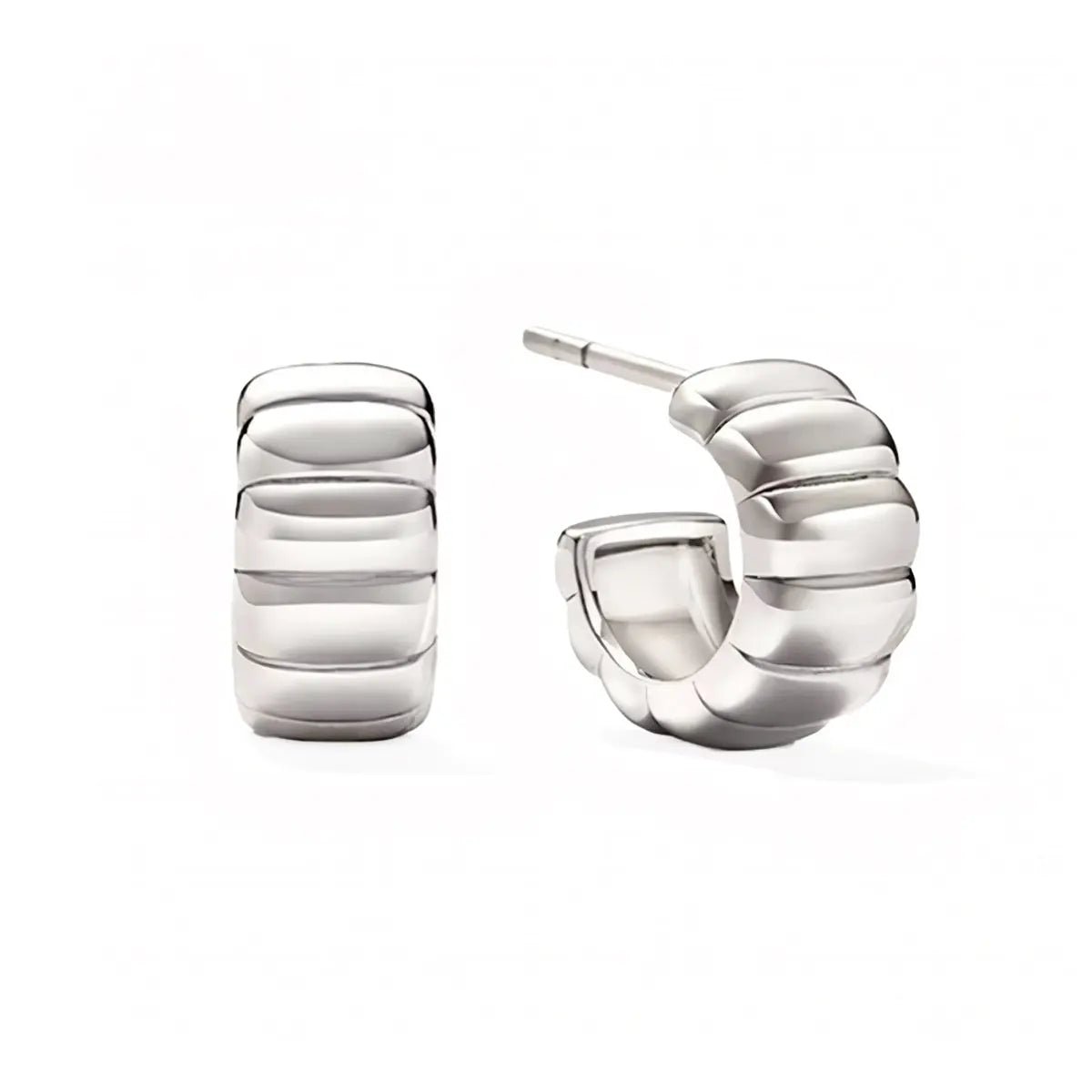 Обици Халки с дръзка текстура Сребро 925 – by Crystal Pro Jewellery