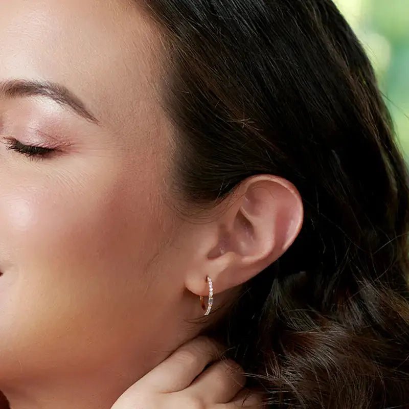 Обици Халки с цирконии Модерен дизайн от Сребро 925 – by Crystal Pro Jewellery