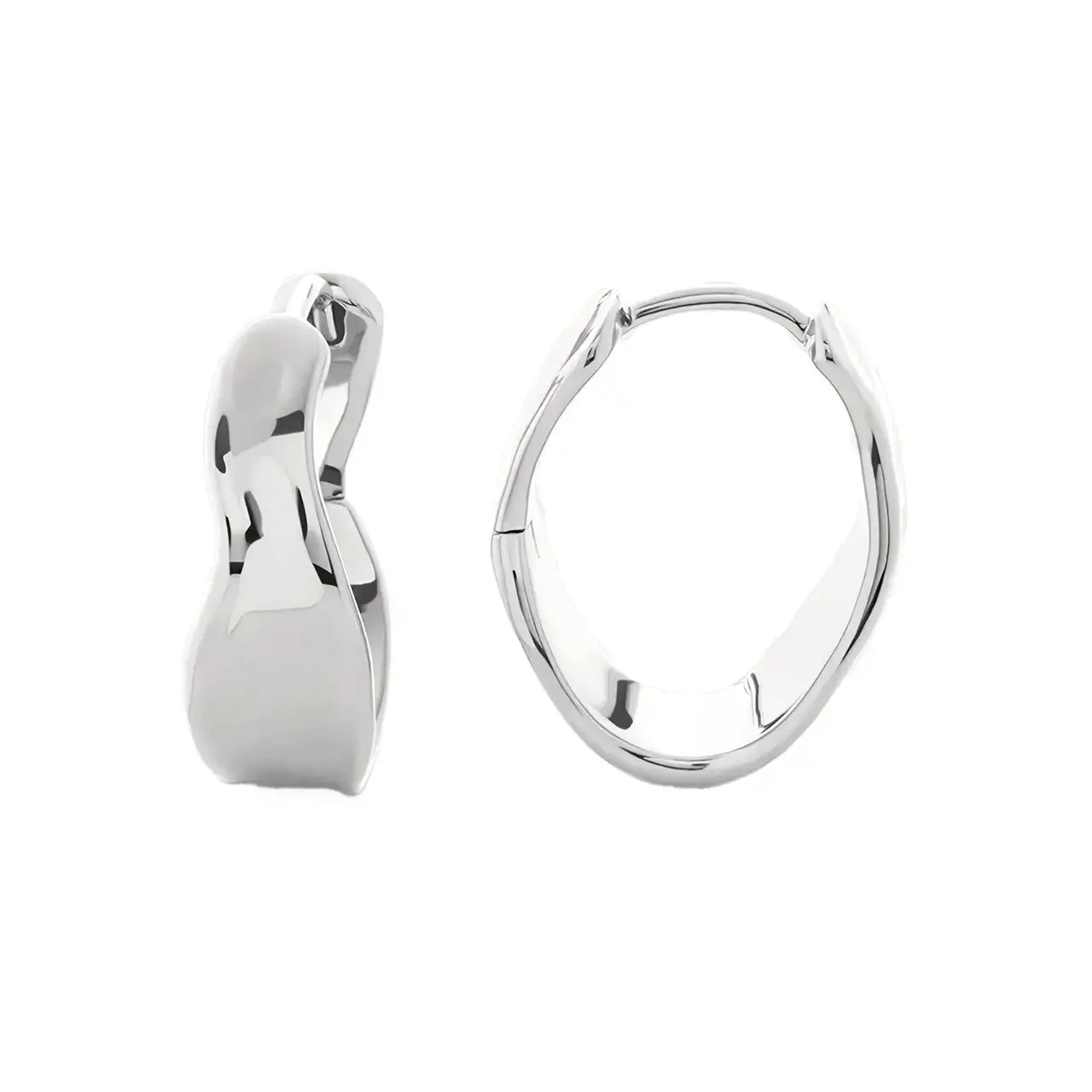 Обици Халки с вълнообразен дизайн позлатени – by Crystal Pro Jewellery