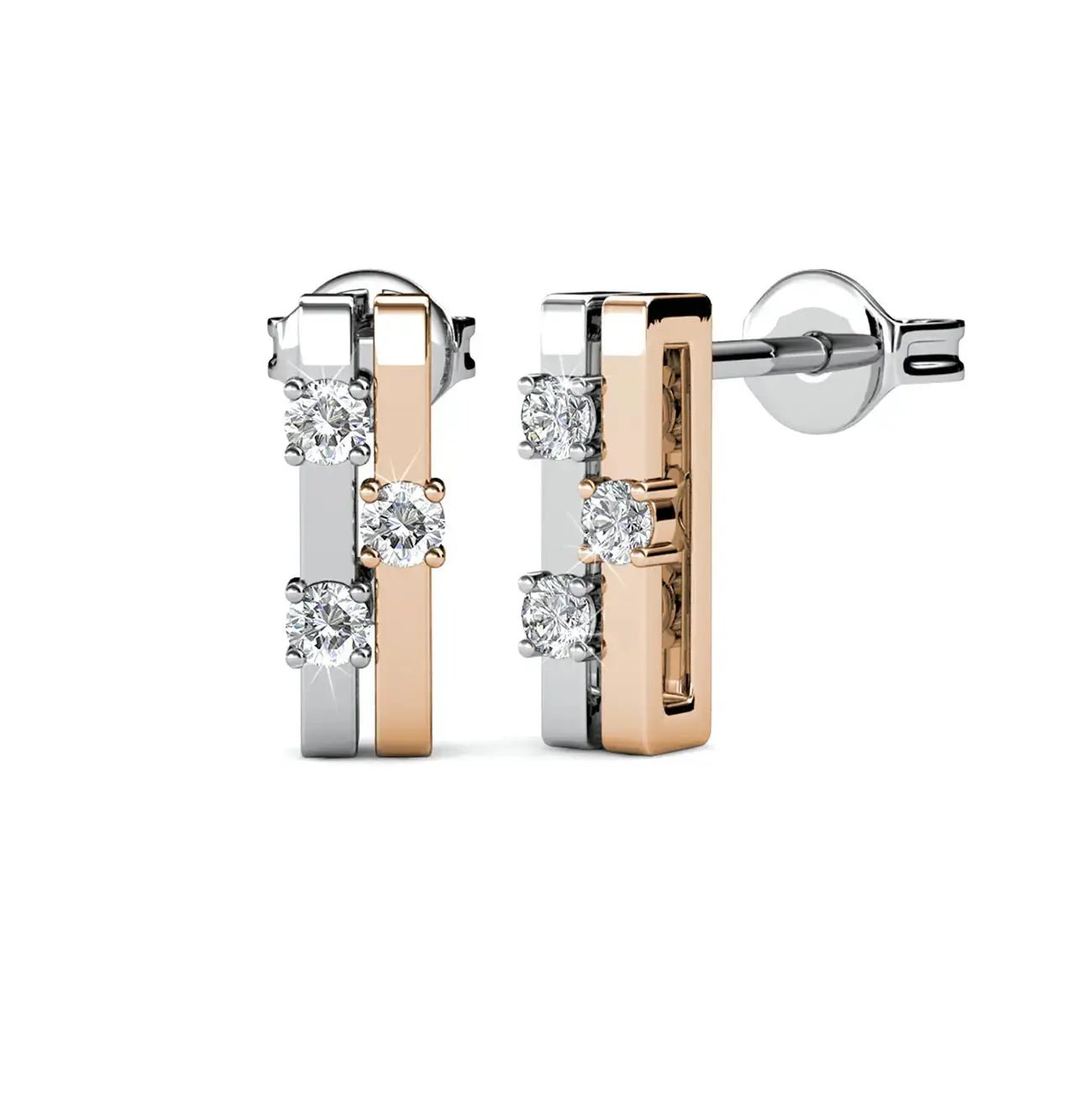 Обици на винт в 2 цвята Модерен дизайн – by Crystal Pro Jewellery