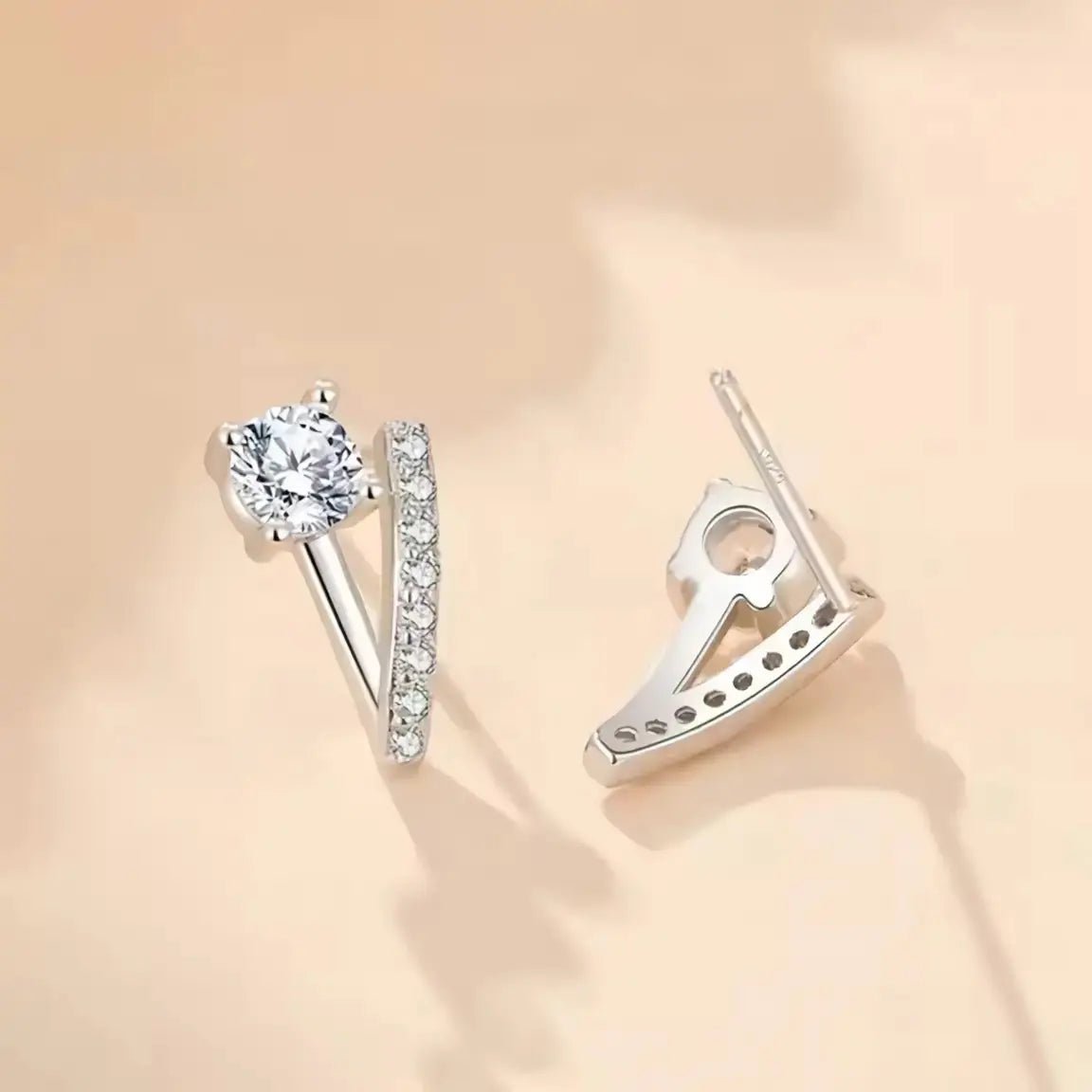 Обици на винт V - образна форма Сребро 925 – by Crystal Pro Jewellery