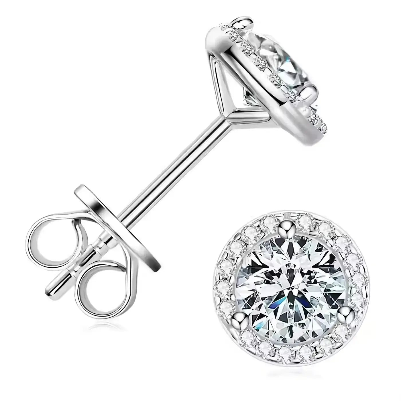 Обици с Мойсанит Сертифициран от GRA Сребро 925 – by Crystal Pro Jewellery