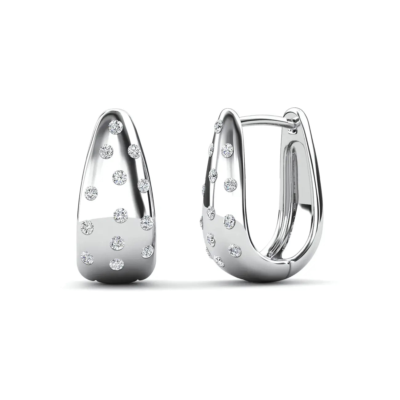 Обици тип халки с 18К Розово злато и австрийски кристали – by Crystal Pro Jewellery