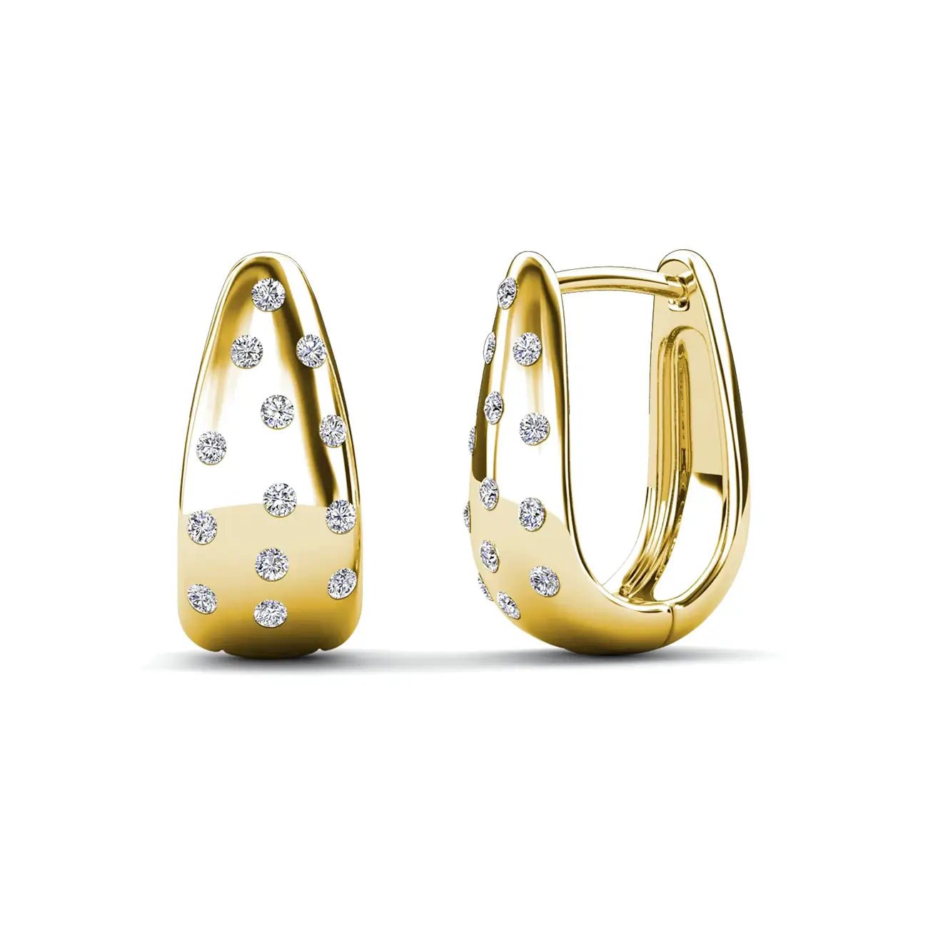 Обици тип халки с 18К Розово злато и австрийски кристали – by Crystal Pro Jewellery