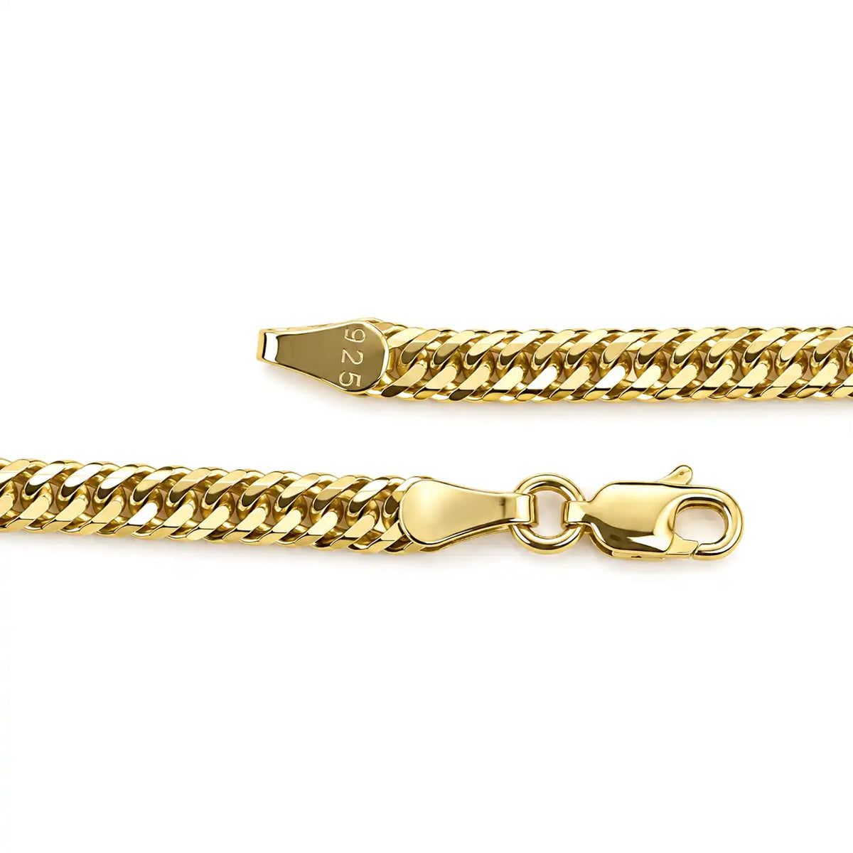масивен синджир плетка curb chain от позлатено сребро