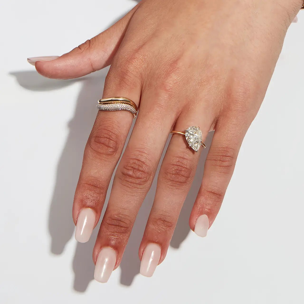 Позлатен Сребърен пръстен Wave of Brilliance с цирконии – by Crystal Pro Jewellery