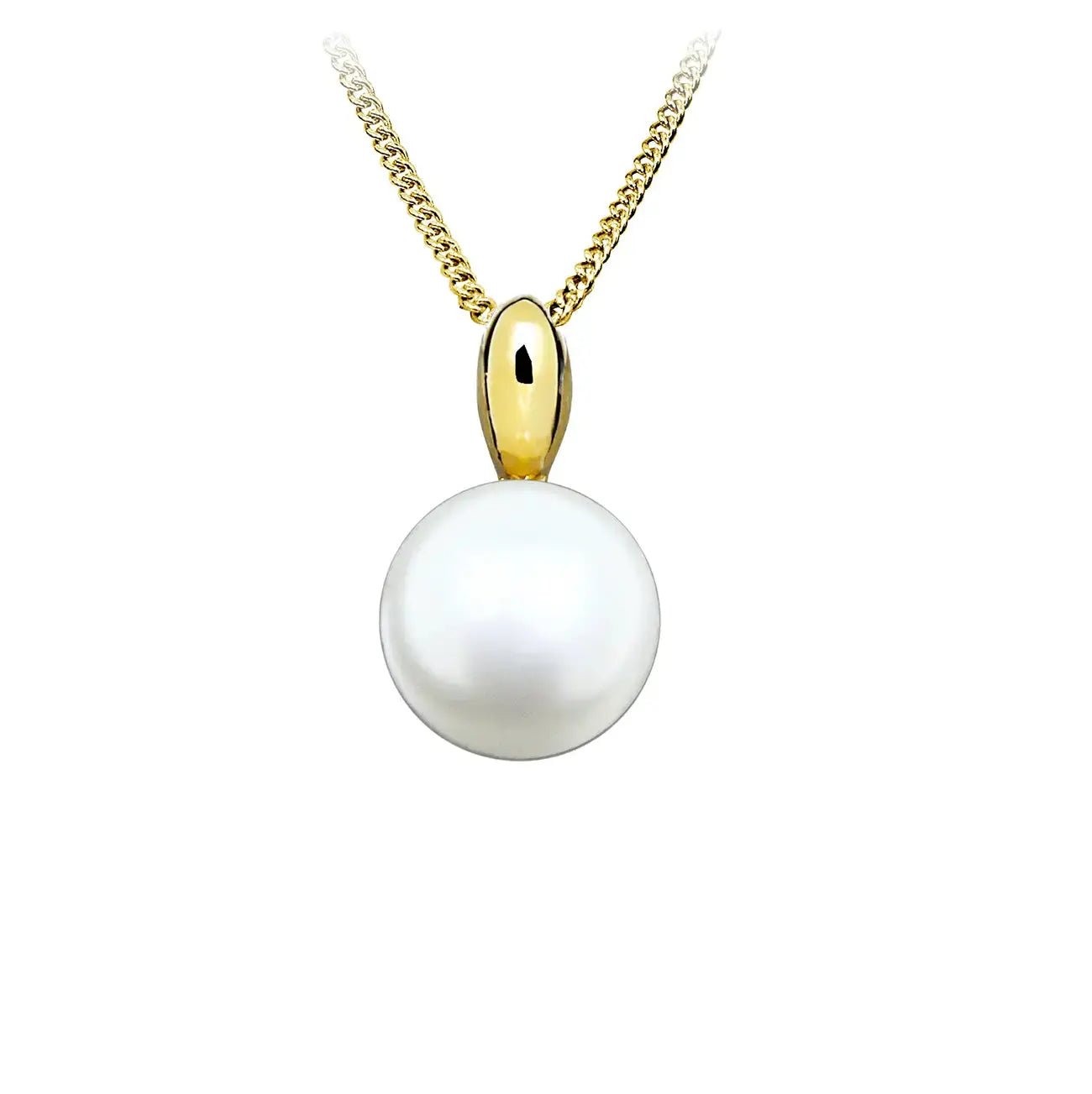 Позлатено колие с речна перла Класически дизайн Сребро 925 – by Crystal Pro Jewellery