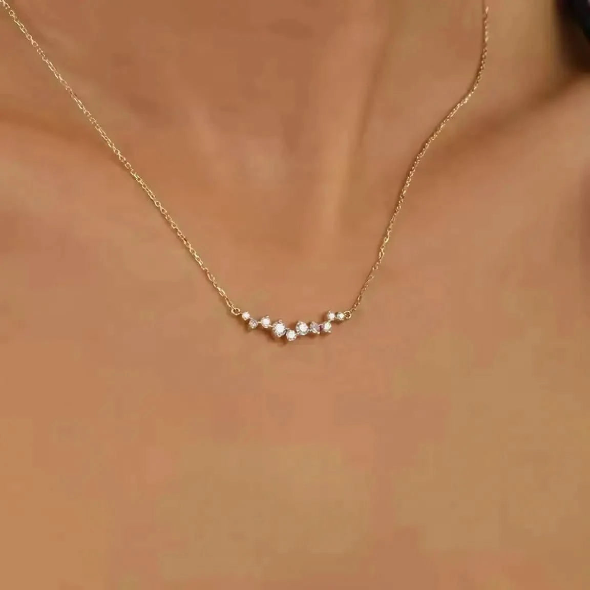 Позлатено колие с циркони – диамантен ефект – by Crystal Pro Jewellery