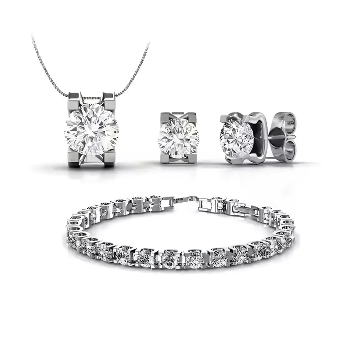 Сияен дамски комплект с тенис гривна – by Crystal Pro Jewellery