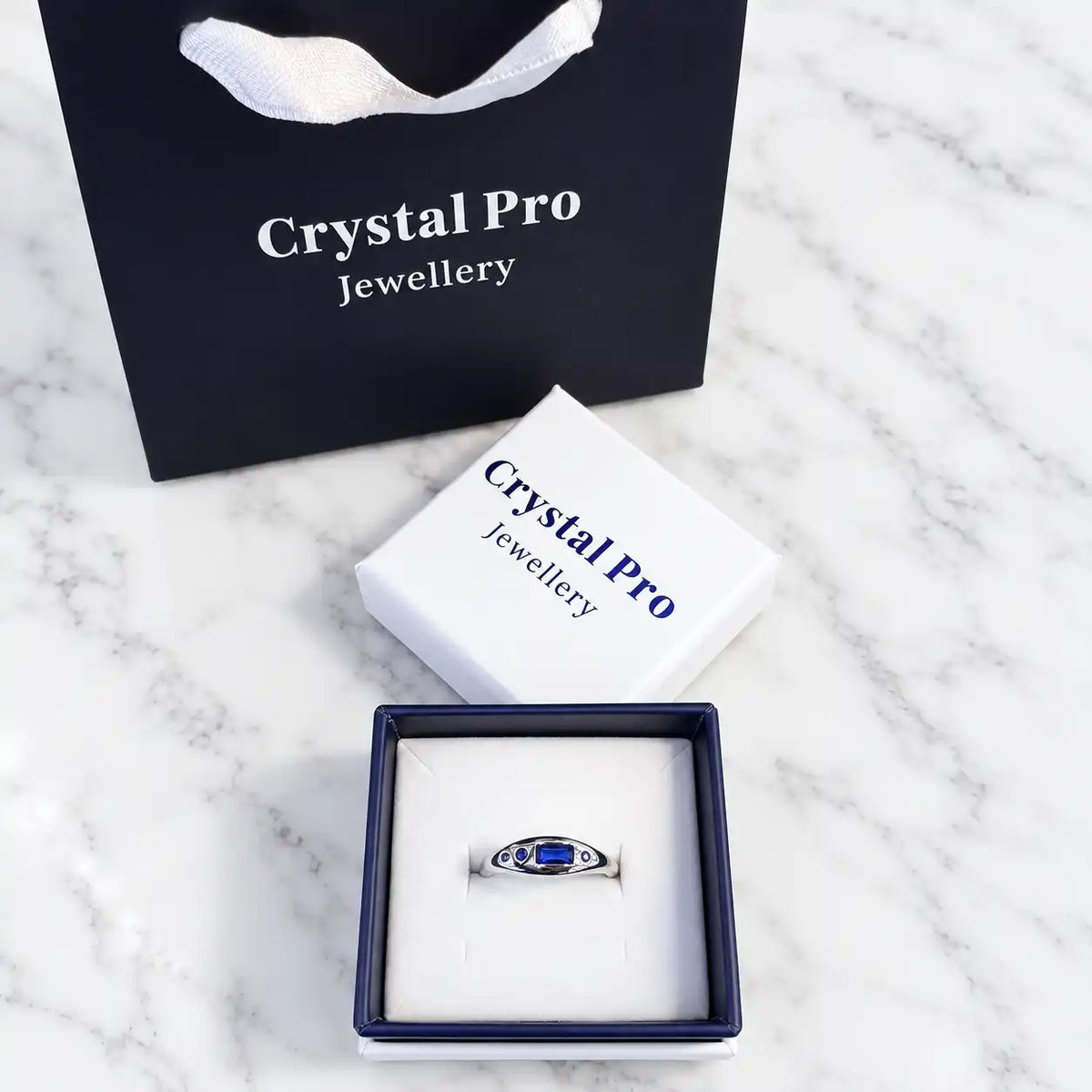 Elegant Two Stones Ring with Zircons Silver 925