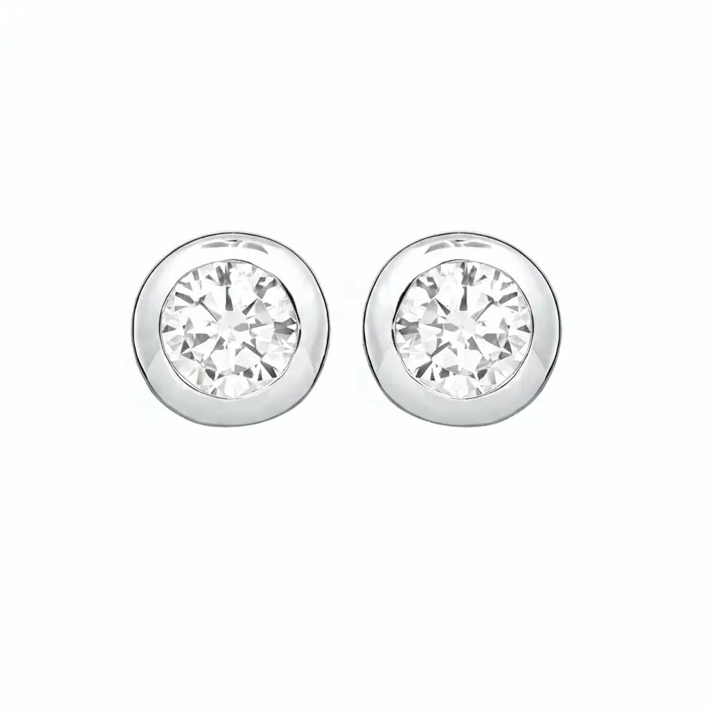 Едри сребърни обеци с родиево покритие в кръгла форма