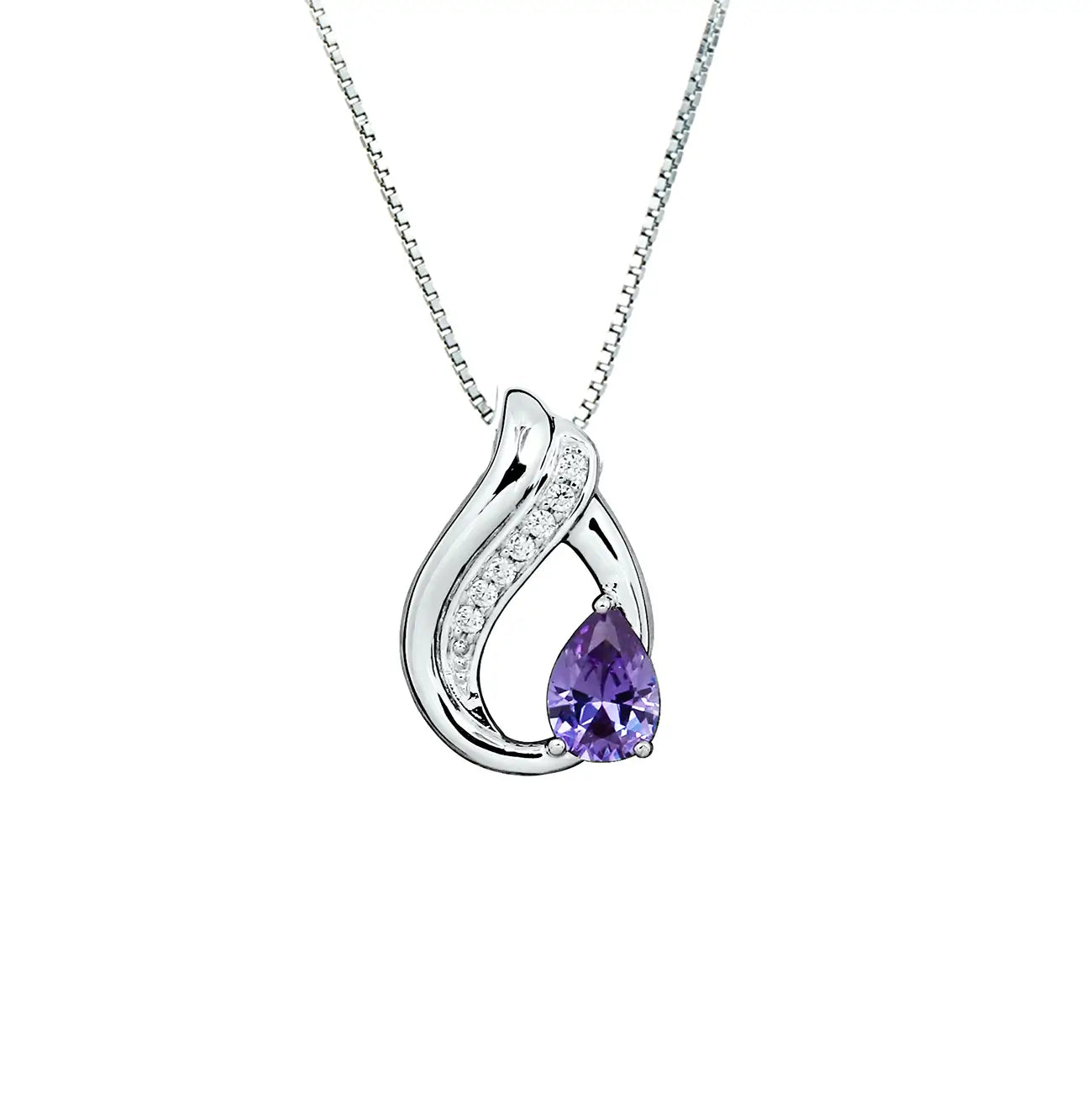 Сребърно колие Teardrop с нано александрит от сребро