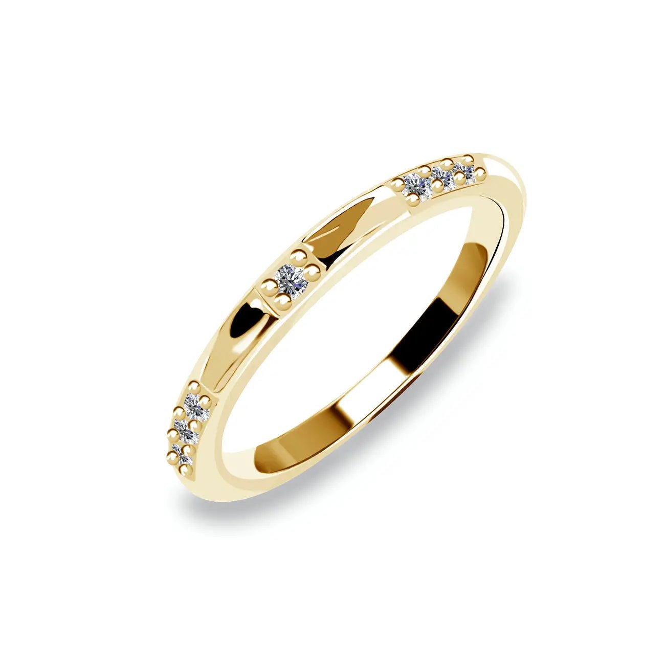 Сребърен пръстен халка с 18К покритие бяло злато и цирконии – by Crystal Pro Jewellery