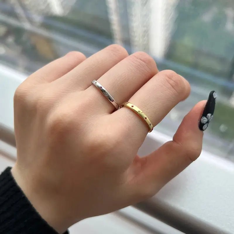 Сребърен пръстен с 18К златно покритие Colorful Stars – by Crystal Pro Jewellery