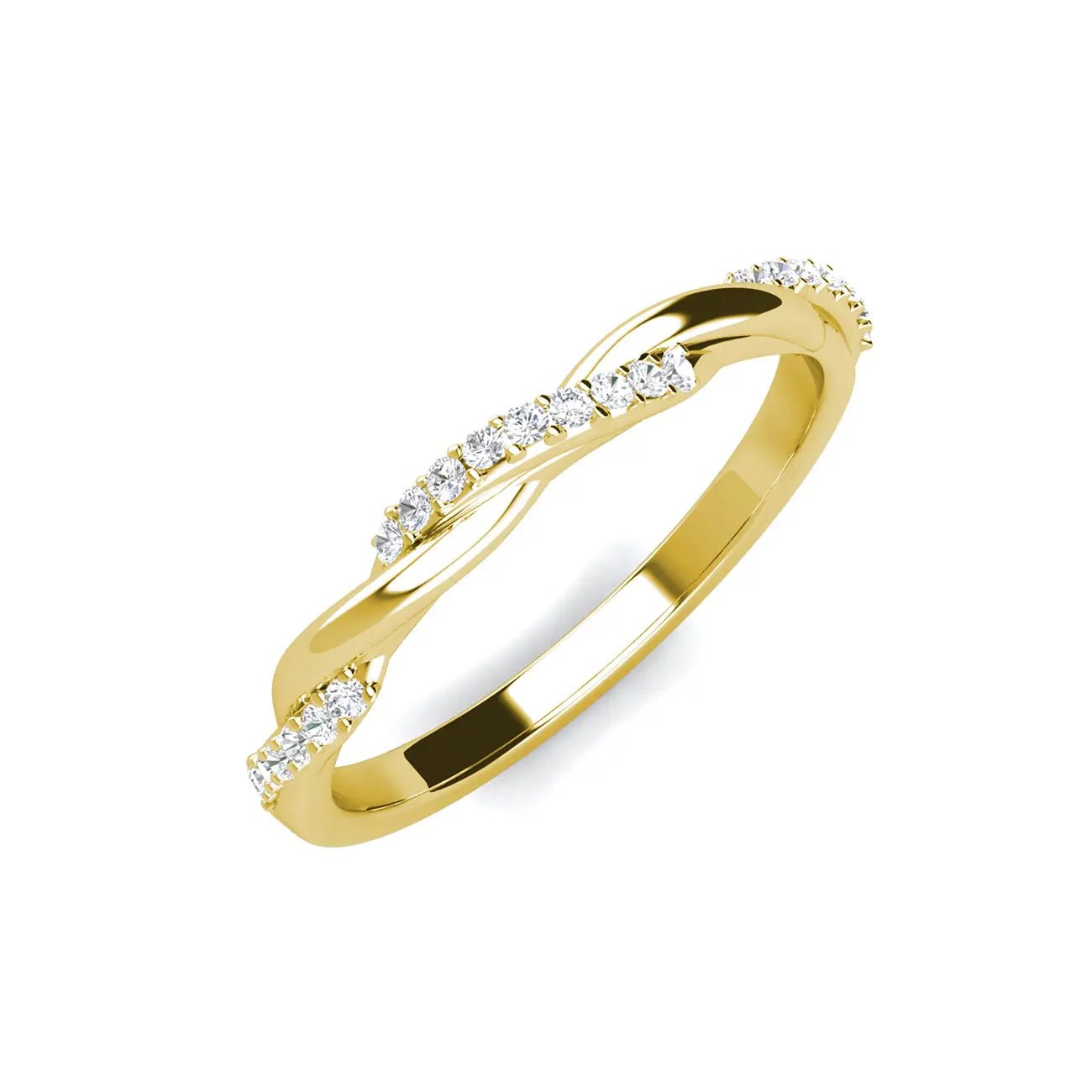 Сребърен пръстен Twist of Shine с австрийски кристали 18К златно покритие – by Crystal Pro Jewellery