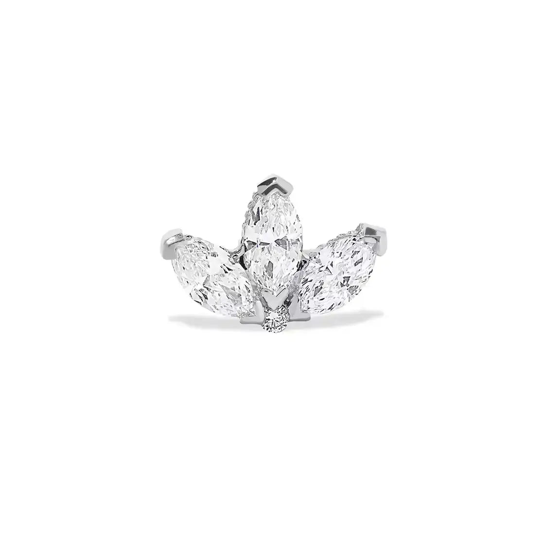 Сребърни обици Мини Лотус Фина бижутерия позлатени – by Crystal Pro Jewellery