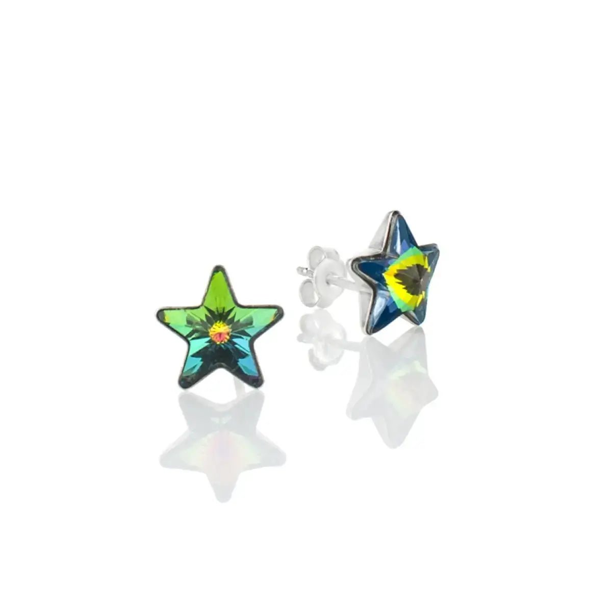 Сребърни обици с австрийски кристали със звезден акцент – by Crystal Pro Jewellery