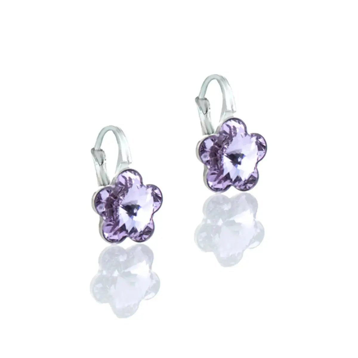 Сребърни обици Цвете с австрийски кристали – by Crystal Pro Jewellery